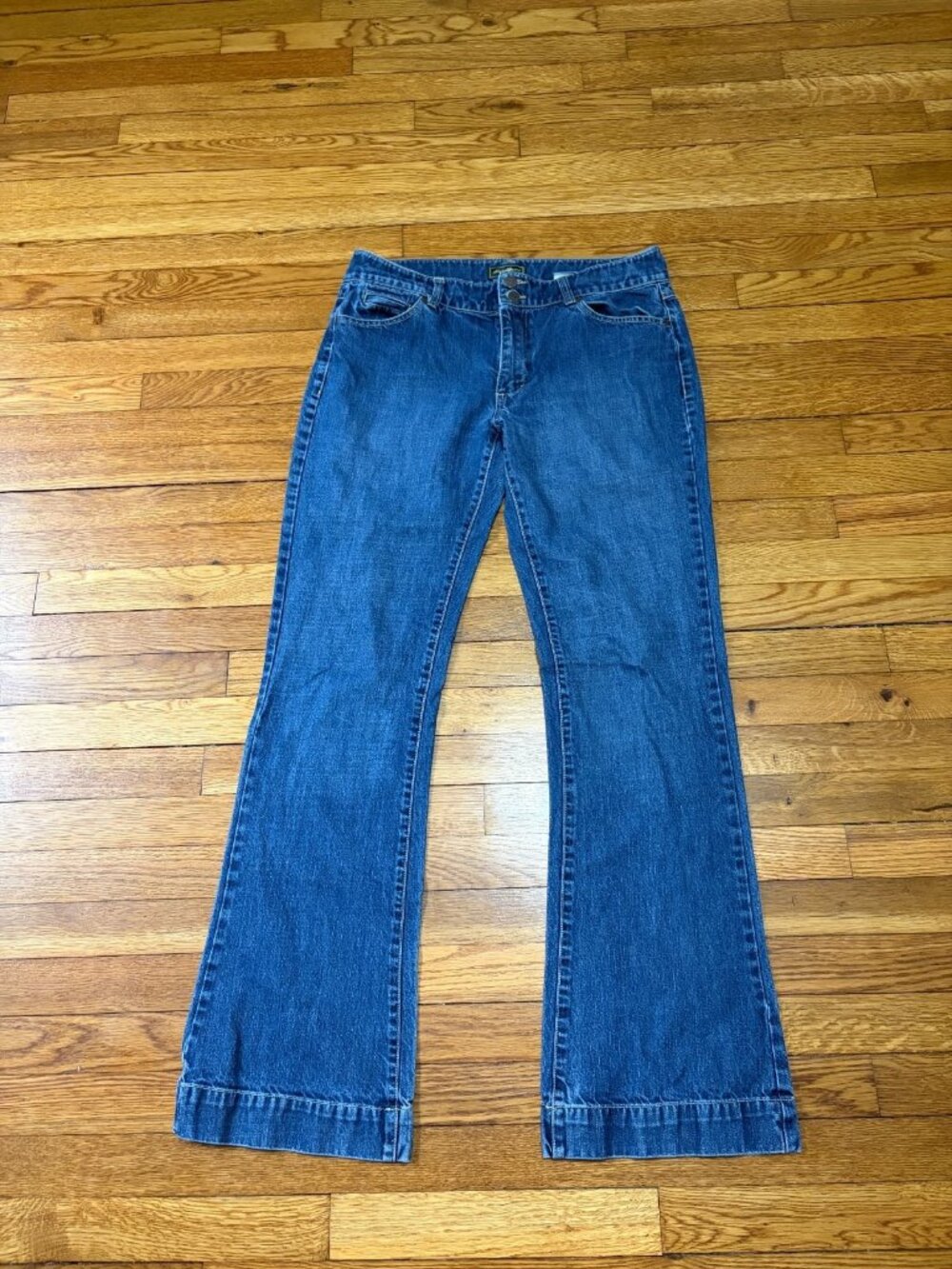 Eddie Bauer Womens Bootcut Jeans Size 12 Tall 12T Blue 100% Cotton Denim Pants